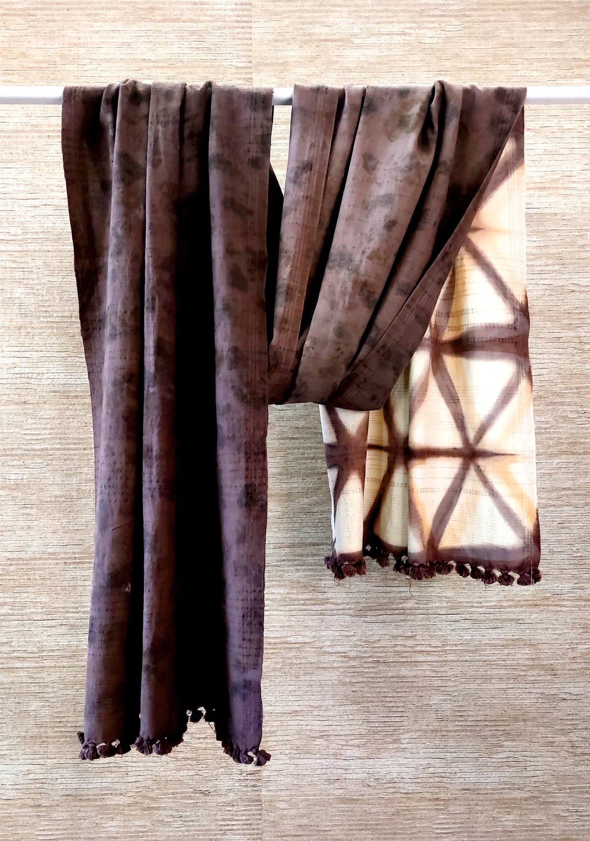 Handwoven Natural Dyed Cotton Stoles